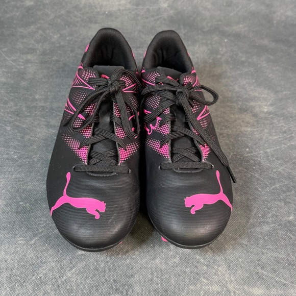Puma Soccer Cleats Women's Football Shoes Pink and Black Athletic Turf - Picture 1 of 9